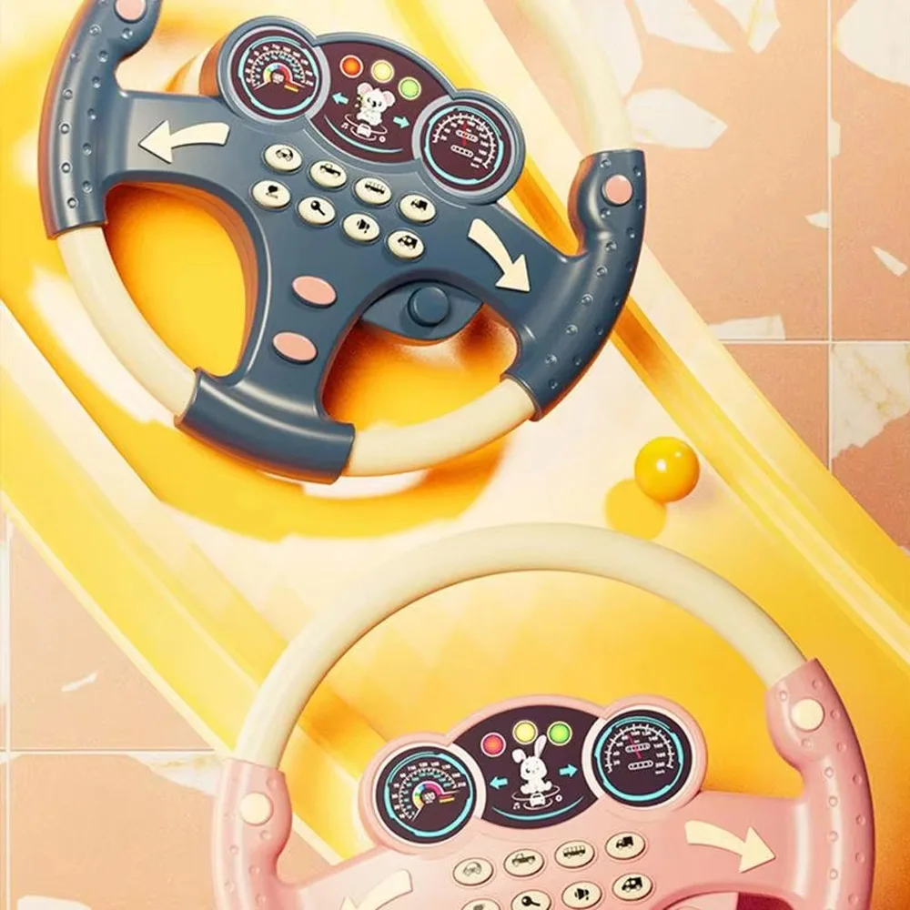 Kids's Simulation Steering Wheel Toy Early Education Simulation Sound Steering Wheel Early Learning Toy,Gifts for Kids