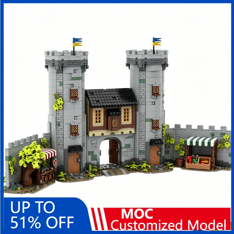 

3118 Pcs Medieval Architecture City Gate Building Blocks Diy Educational Assembly Toy Castle Gate Display Collection Toys Gift