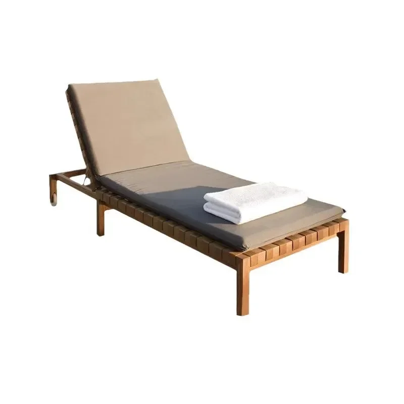 Outdoor Recliner Preservative Wood Beach Chair for Courtyard Seaside Hotel Swimming Pool Leisure Scenic Bed and Breakfast