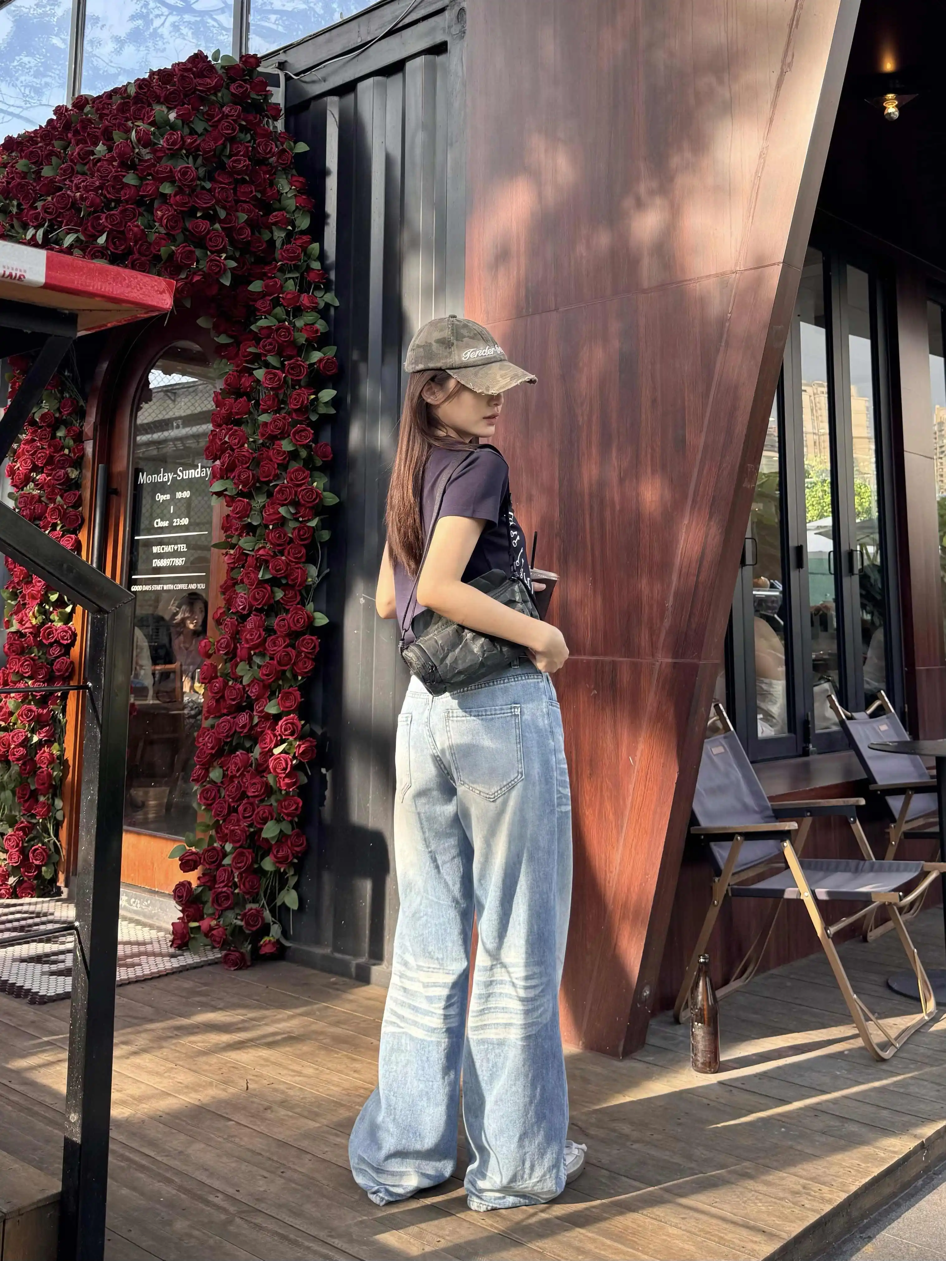 Damskie spodnie jeansowe na jesień i zimę 2025, styl amerykański retro Y2K, szerokie jeansy baggy, niski stan, wybielane, Harajuku, kowbojskie, klasyczne japońskie, nowe.