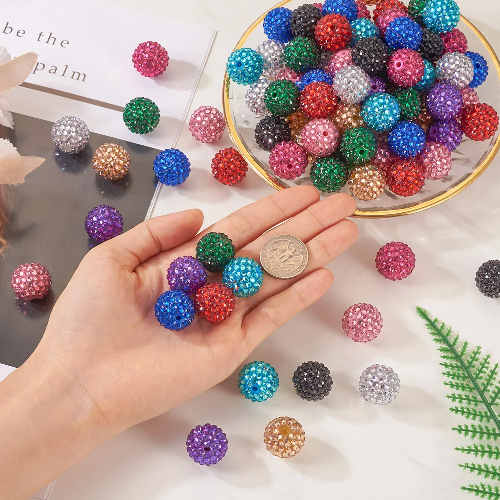 Perles en résine biscuits en forme de boule pour moteurs, décoration de stylo, bracelet et collier, bijoux de direction, accessoire de bricolage, 20mm, 1 sac