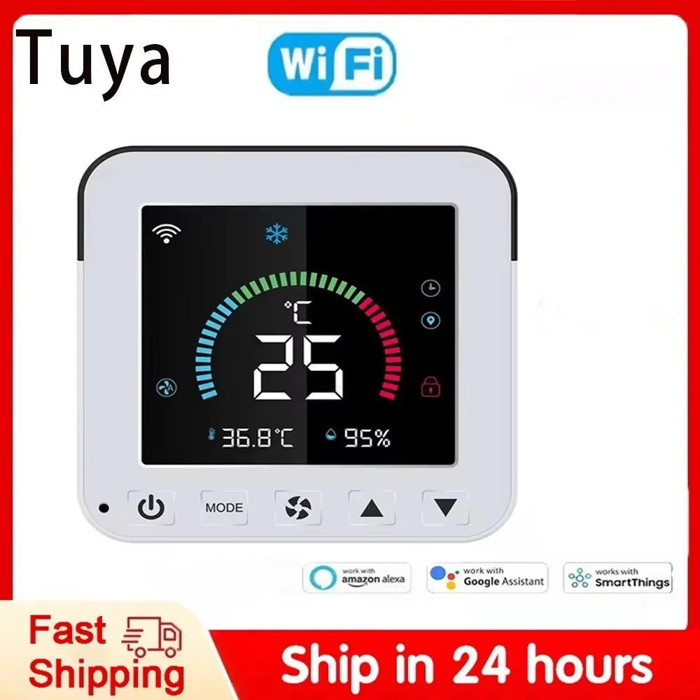 Tuya WiFi Smart Air Conditioner Controller USB Temperature Humidity IR Remote Controll LCD Touch Screen for Google Home Alexa