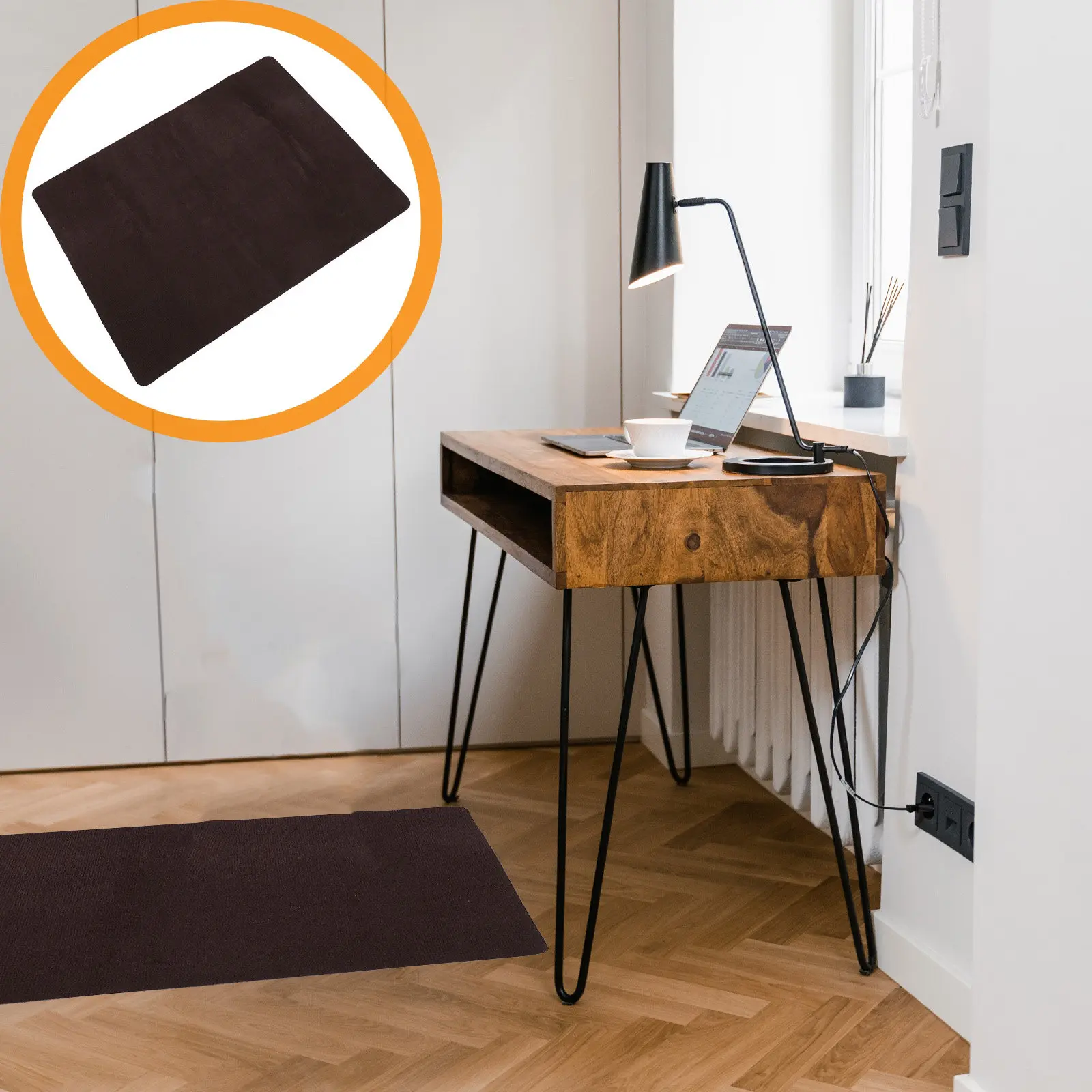 

Office Chair Floor Mat Non-Slip Polyester Protector Mat Thick Soft Cushion for Gaming Desk Hardwood Floors Entrance Kitchen