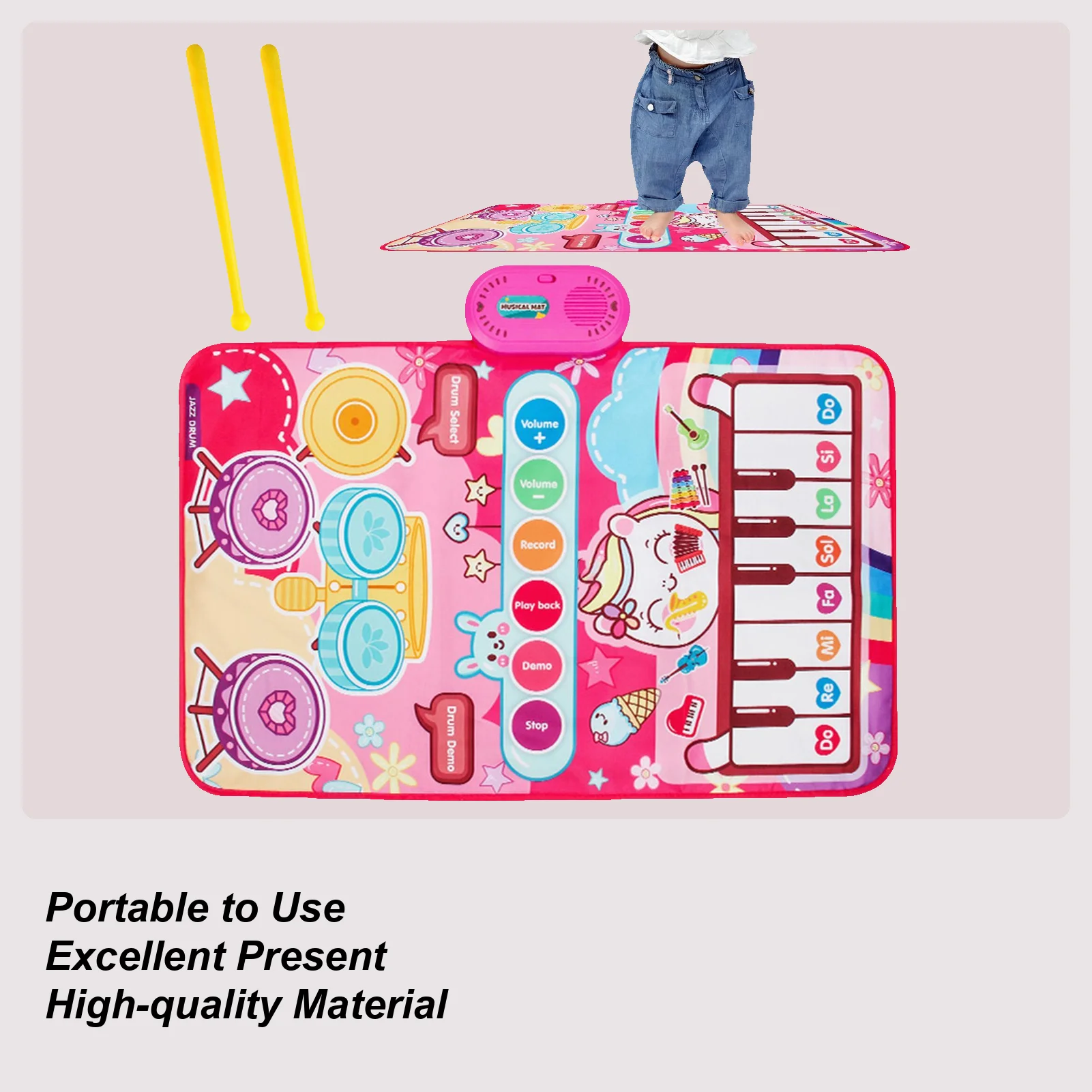 

Детский коврик для фортепиано, джазовый барабан, обучающая игрушка для фортепиано, музыкальный образовательный коврик для малышей, дошкольного возраста, мальчиков и девочек, детский коврик для дома