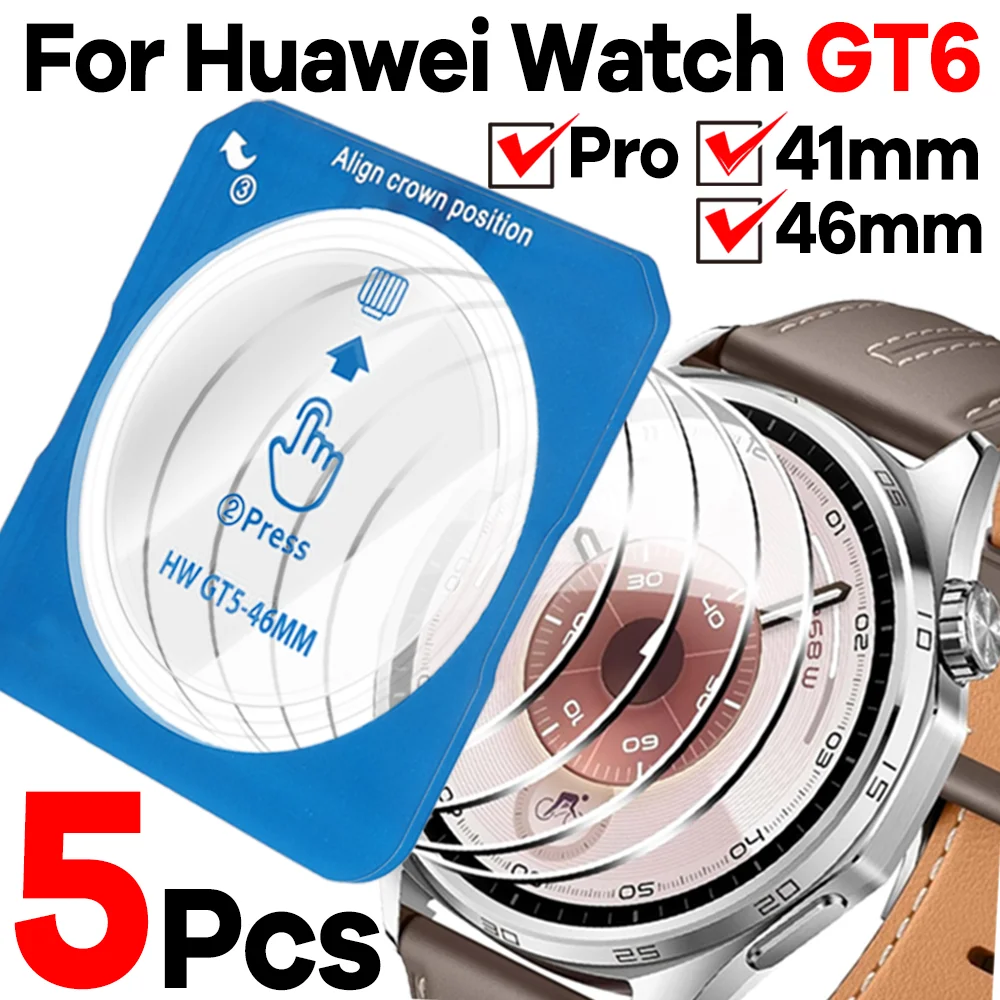 

1-5 упаковок для Huawei GT6 Pro HD закаленное стекло, легко устанавливаемый инструмент, защитная пленка для экрана, защитные пленки для Huawei Watch GT 6 41 мм 46 мм