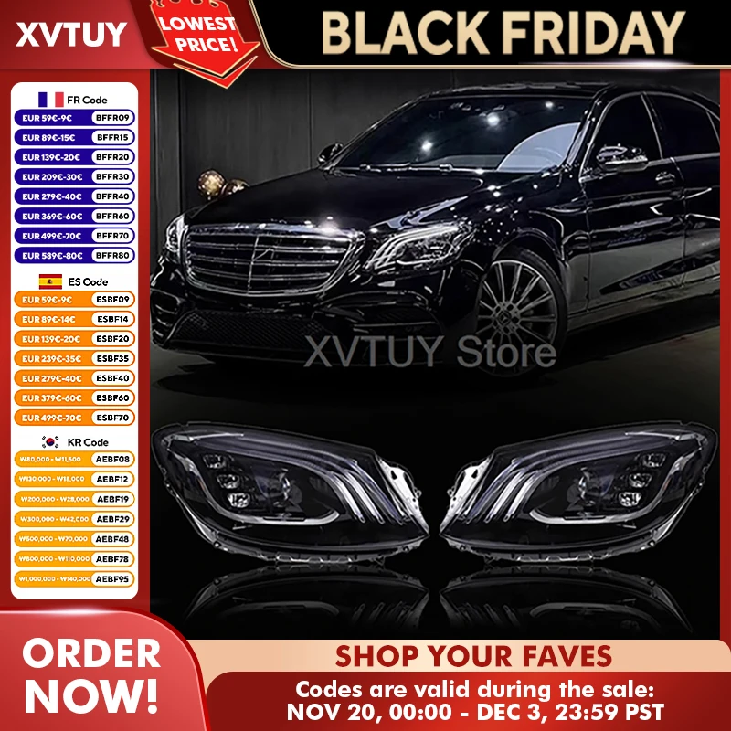 

Led Headlights For Benz S-Class W222 Upgrade Led Styling Car Lights 2014 2015 2016 2017 Auto Headlamp Assembly Accessories 1Pair