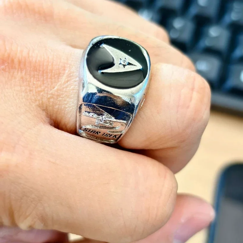 Personalized European Star Trek Logo Ring, Unisex