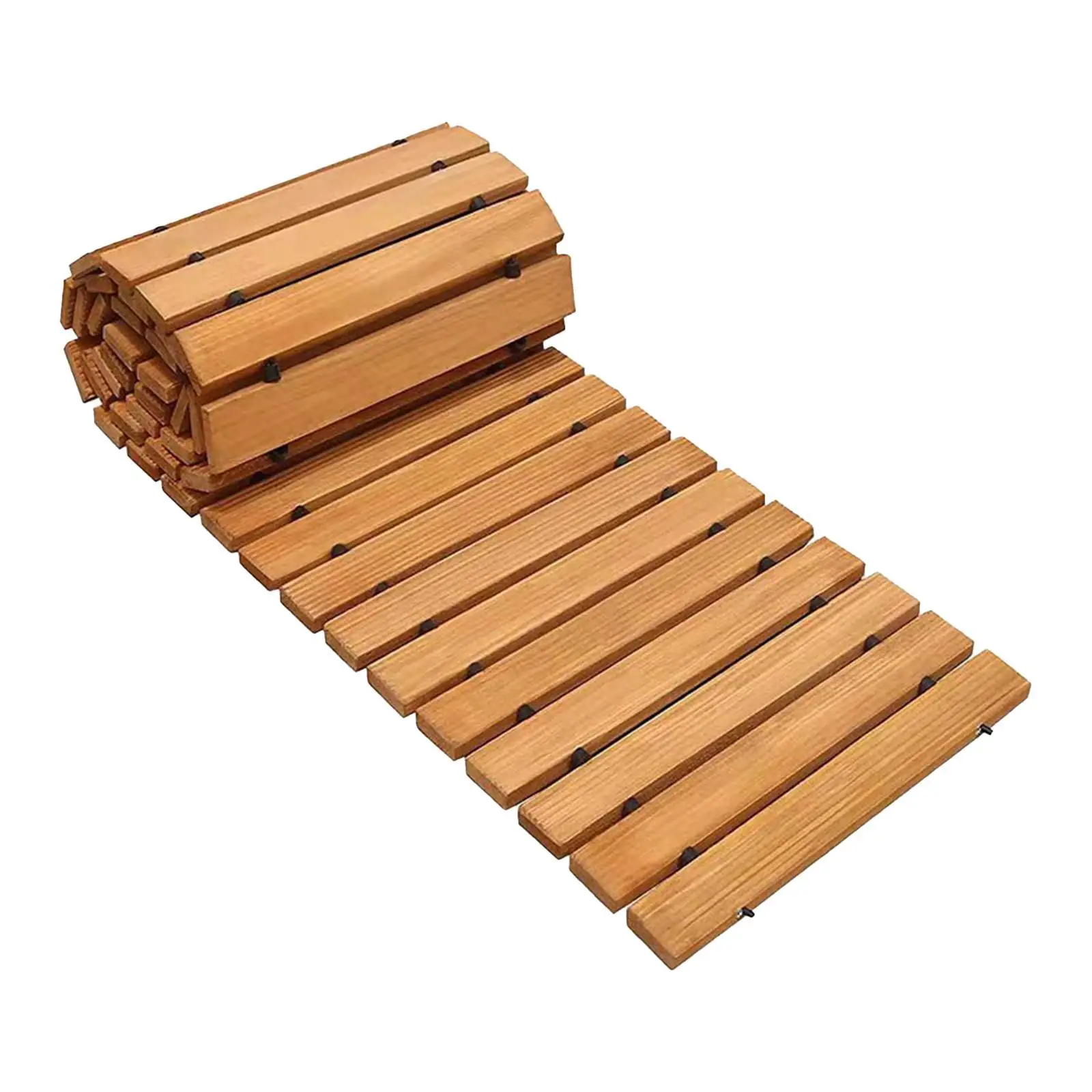 Wooden Garden Pathway 8 ft Weather Resistant Roll Out Multifunctional Straight Walkway for Outside Beach Garden Backyard