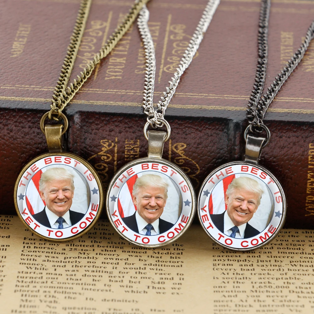 TRUMP 2024 TAKE AMERICA BACK Vintage Accessory Glass Dome Pendant Necklaces Women Men Jewelry Accessories Unique Gift for Men