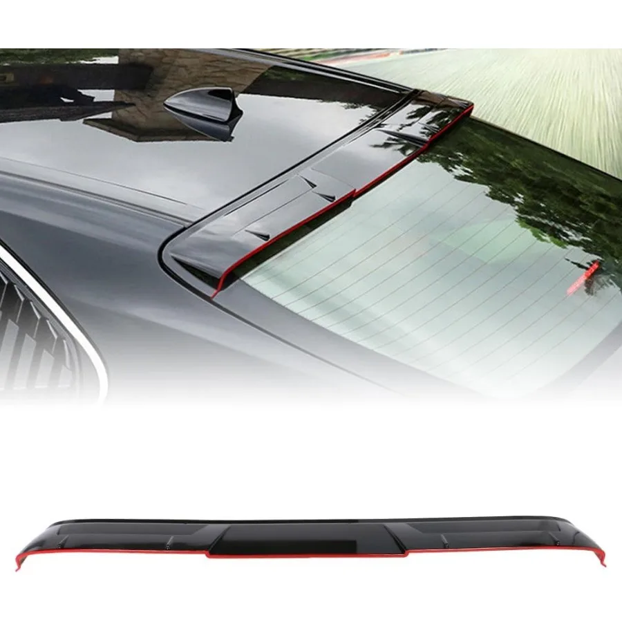 

Rear Roof Spoiler Compatible with 2018-2024 Toyota Camry ABS Plastic IKON V2 Style Gloss Black Red Lip Car Window Top Spoiler L