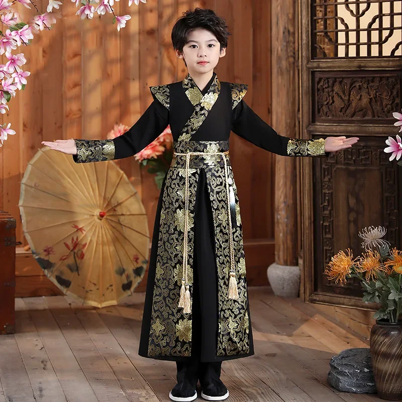 Children's Ancient Chinese Costume Boys Hanfu Ancient Handsome Chinese Style Royal Guards Chinese Studies Performance Clothing