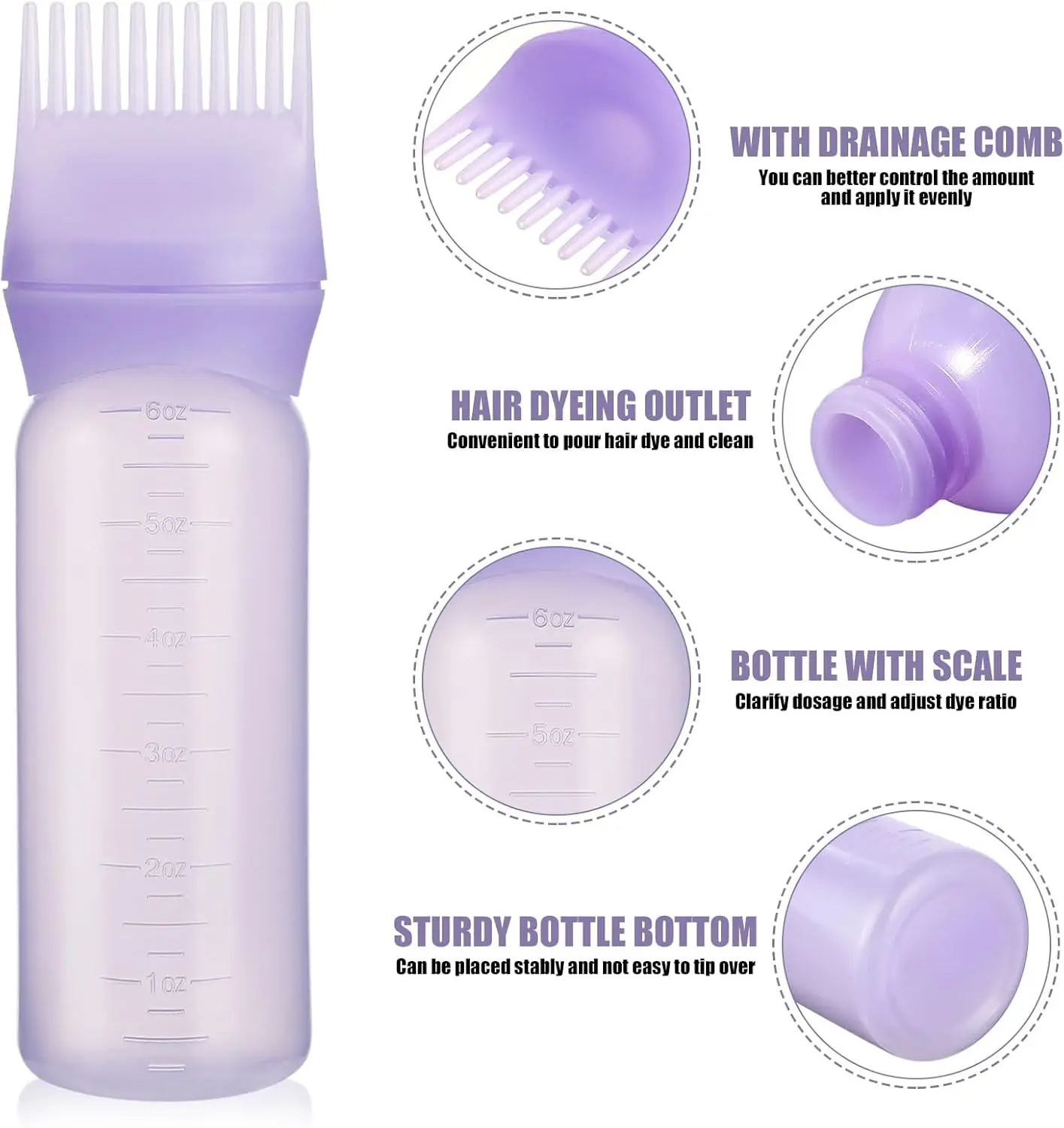 Barber Dyeing Bottle Shampoo Oil Applicator Brush Scalp Treament Applicator Bottle Salon Home DIY Hair Coloring Styling Tools