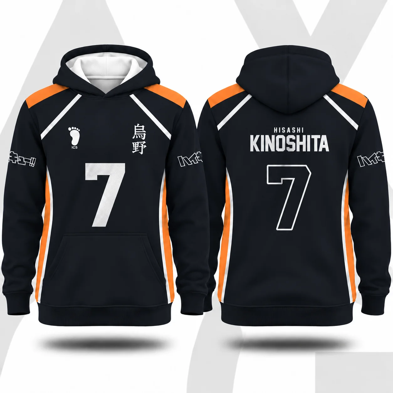 Graphic Hoodie Streetwear - Haikyuu Anime Voleybol Temalı Kapüşonlu Sweatshirt,