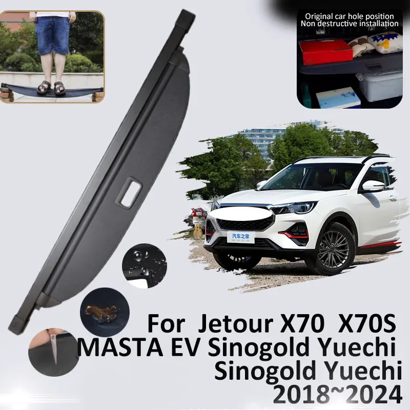 

Trunk Cargo Cover For Jetour X70 X70S MASTA EV Sinogold Yuechi Sinogold Yuechi 2018~2024 2020 Tray Car Rear Curtain Accessories