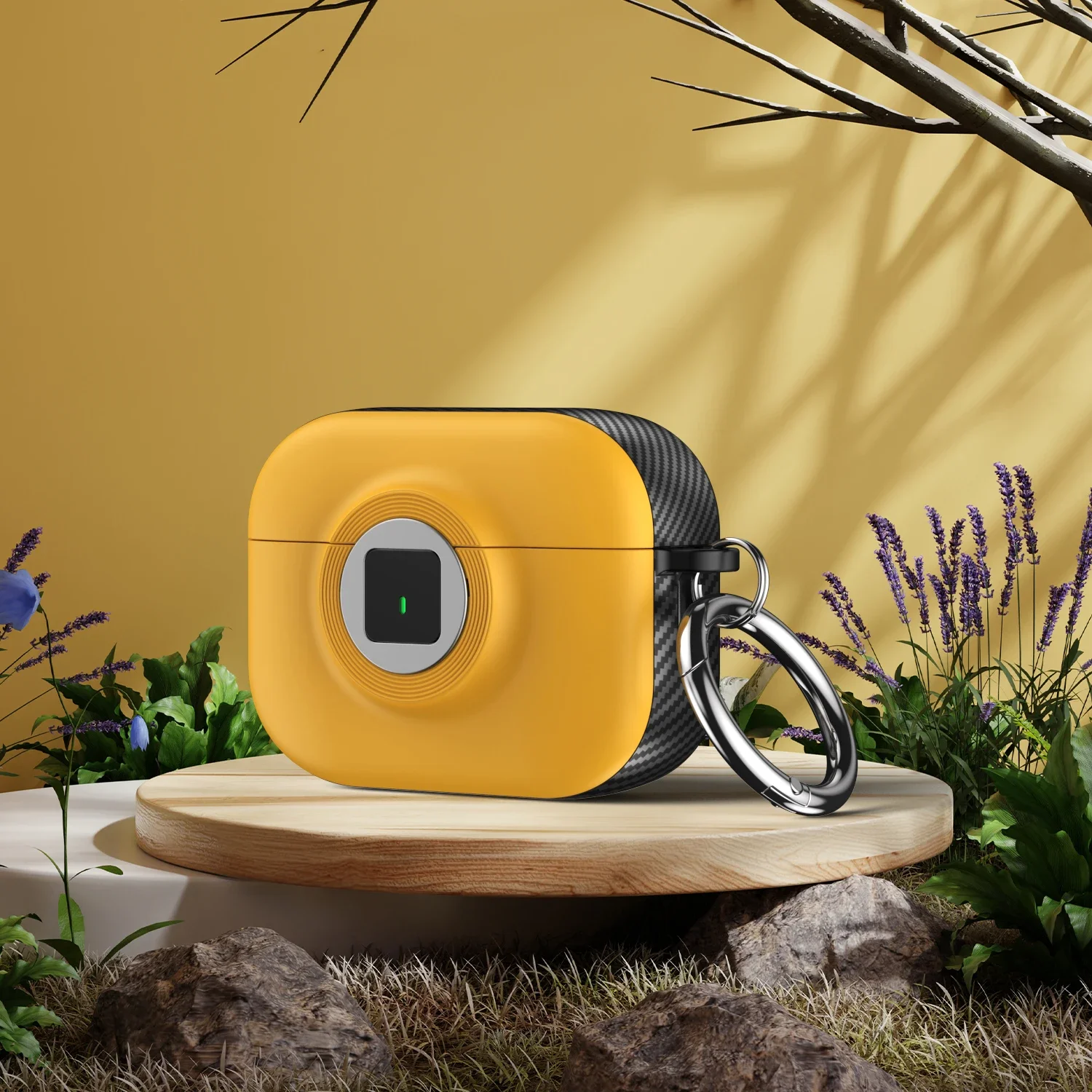 غطاء حماية أنيق من مادة البولي يوريثان لأجهزة AirPods Pro 3 2 4 حافظة بتصميم من ألياف الكربون لأجهزة AirPods 4 3 2 1 Pro 2 مع سلسلة مفاتيح #5