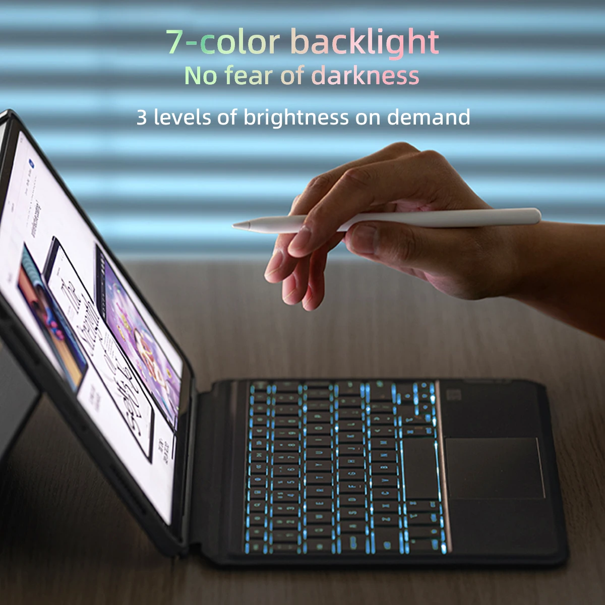 Imagem -02 - Teclado Mágico para Ipad Pro Retroiluminado sem Fio Bluetooth Tampa Separadora Magnética ° ° ° ° 12.9 Magic Case