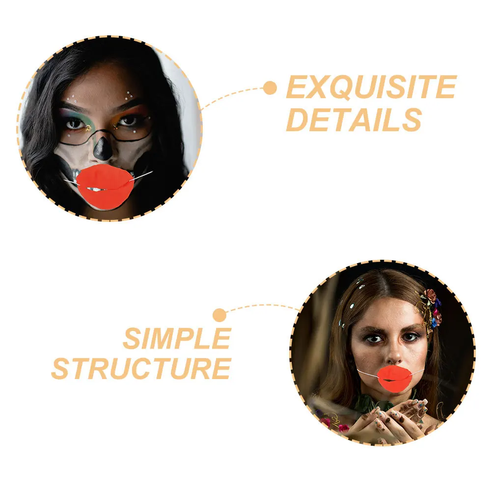 อุปกรณ์ประกอบคอสเพลย์ปากใหญ่ 6 ชิ้น ปากสีแดง ของเล่นสนุกๆ สำหรับงานปาร์ตี้ ของขวัญตลกๆ สำหรับเทศกาล งานแฟนซี งานเลี้ยงสังสรรค์