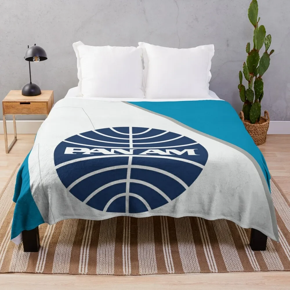 Pan Am | Pan American Airways | Tail Fin Throw Blanket Plaid on the sofa cosplay anime Plush Flannel Fabric Blankets