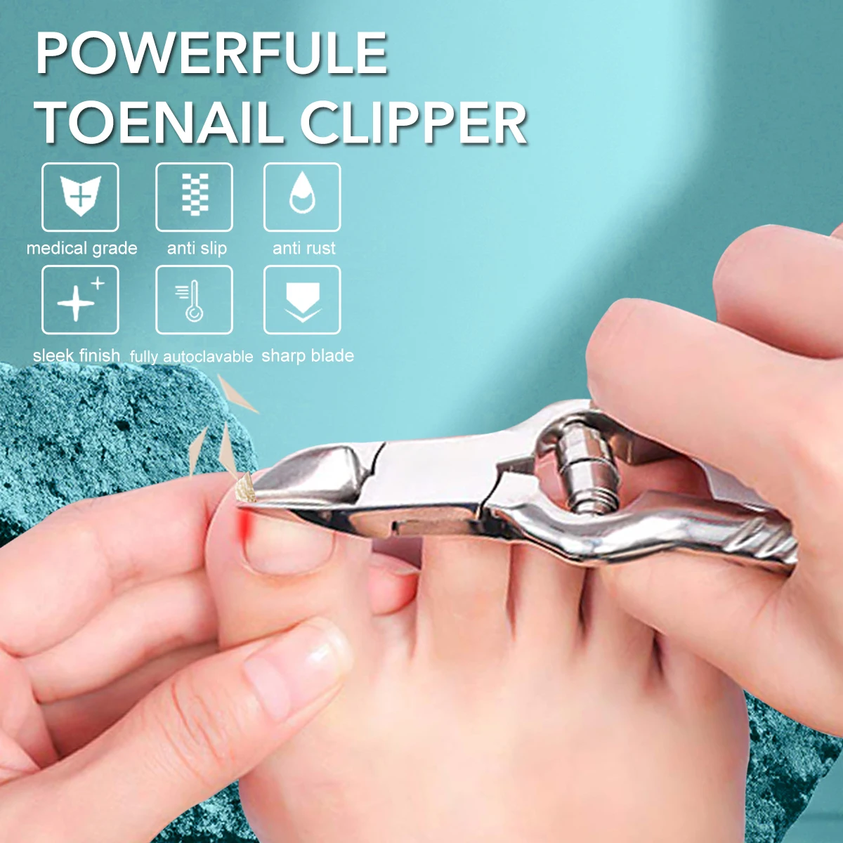 1 個厚い足の爪トリマークリッパーステンレス鋼プロフェッショナル爪周囲炎陥入爪カッターマニキュアフットケアペディキュアツール