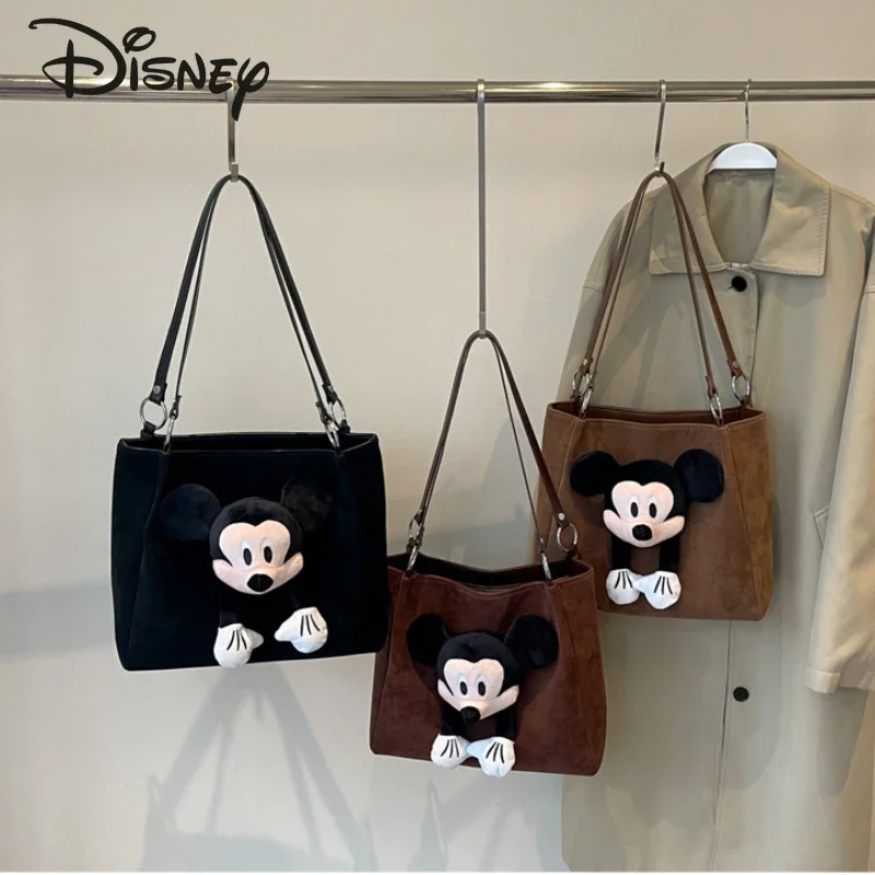 

Mickey New Women's Shoulder Bag, Fashionable and High-quality Women's Handbag, Solid Color, Large Capacity Women's Commuting Bag