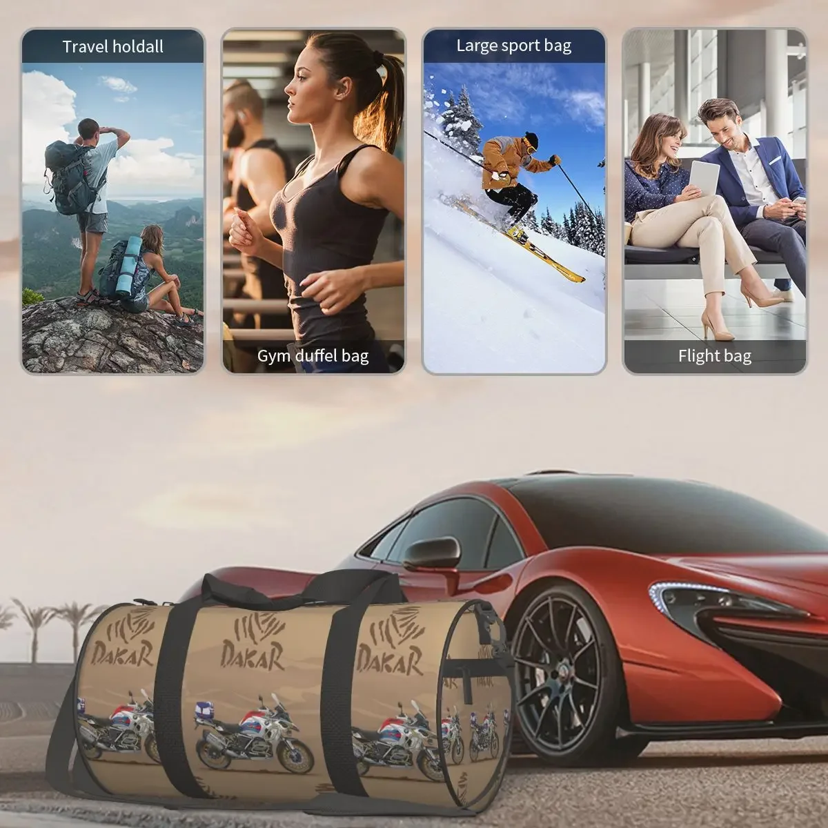 حقيبة داكار رالي الكبيرة لصالة الألعاب الرياضية المقاومة للماء وحقائب السفر وحقائب اللياقة البدنية