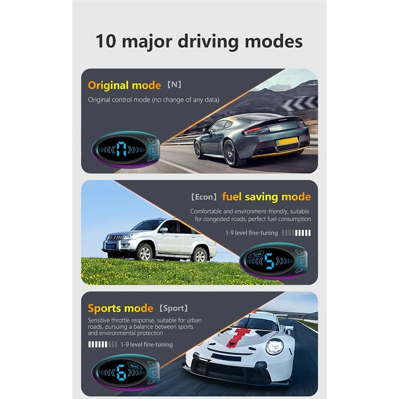 

AB43-F5 Car Electronic Throttle Controller Accelerator Tuning For Car 10 Drives Modes Racing Accelerator Potent Booster(A) Durab