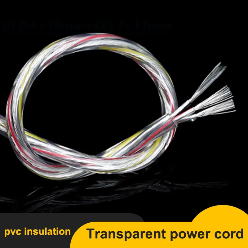 

28/26/24/22/20/18/16AWG 2 3 4 5 Cores PVC Insulation Transparent Power Cord Electronic Wire Tinned Copper Cable LED Light 1~20m