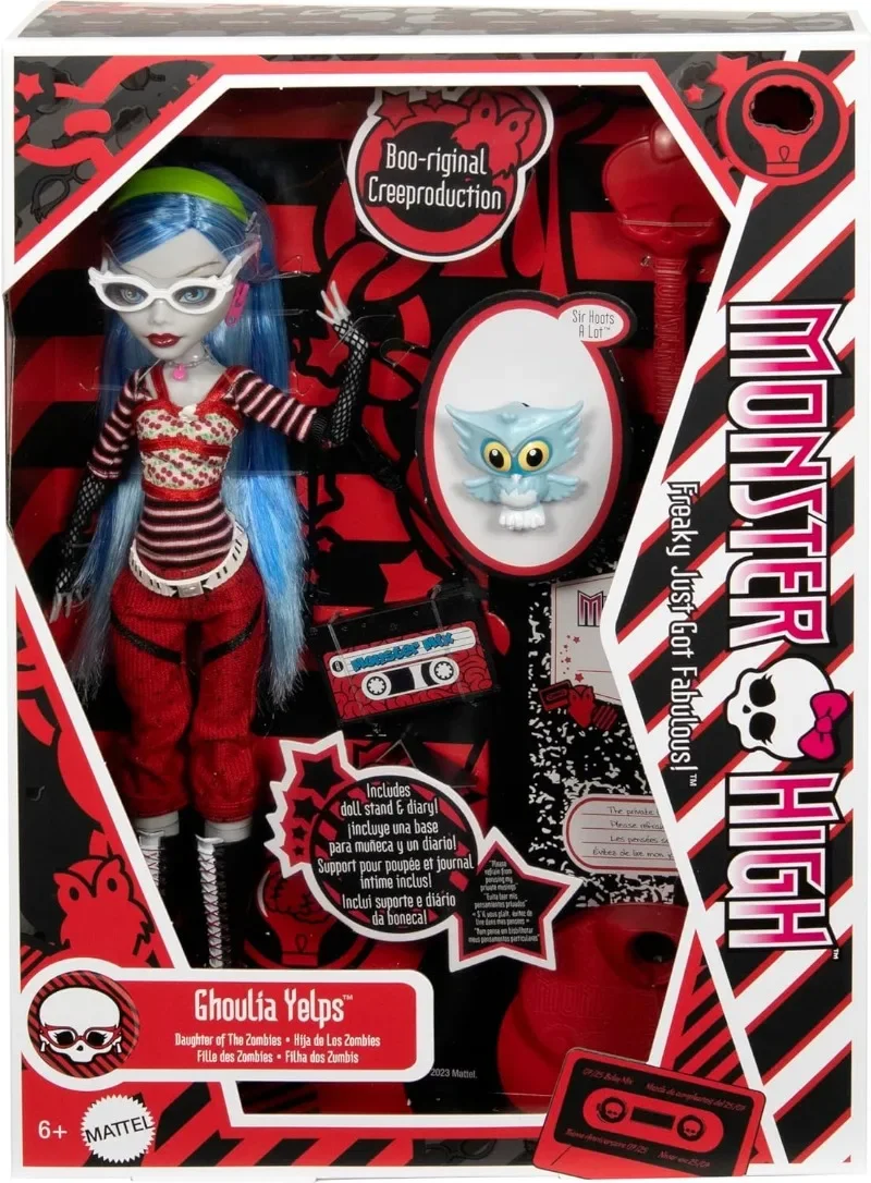 New Surprise Doll Monster High Booriginal Creeproduction Doll Ghoulia Yelps Reproduction with Doll Stand Toy  Gifts for Girls