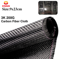 3K 200gsm 9*23cm  0.2mm Thickness Carbon Fiber Cloth Plain Twill Carbon Fabric For Commercial Car Part Sport Equipment