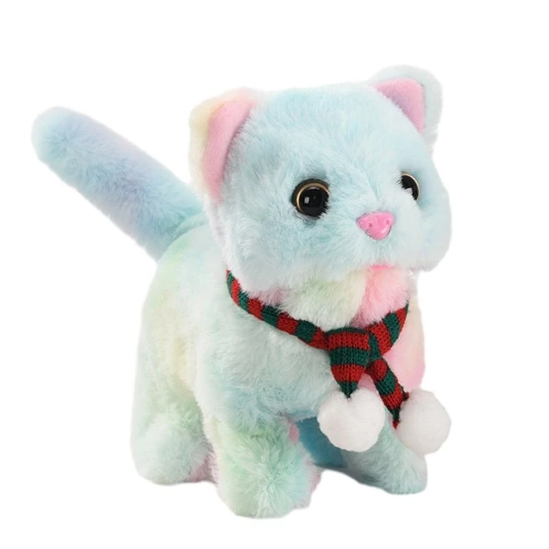 U13F ตุ๊กตาตุ๊กตาสัตว์ลูกแมวน่ารักของเล่นไฟฟ้าปีใหม่ของขวัญวันเกิดคริสต์มาส
