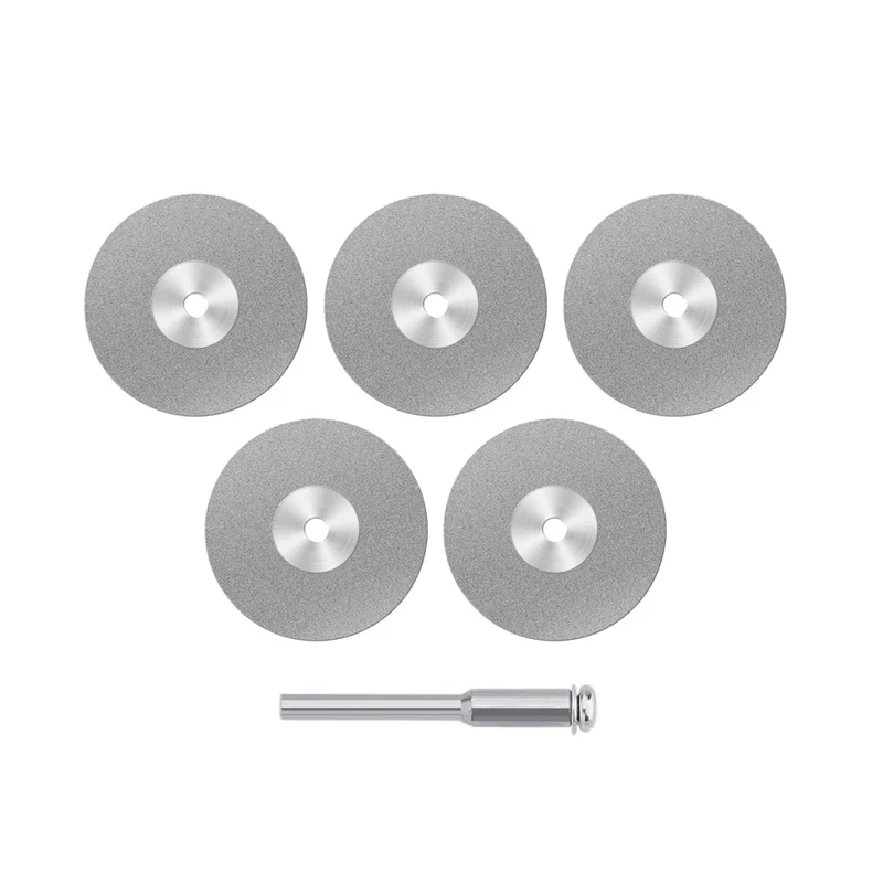 5Pcs Diamond Cutting Discs Cut Off Mini Saw Blade with 1Pcs Connecting 3mm Shank for Dremel Drill Fit Rotary Tool Set