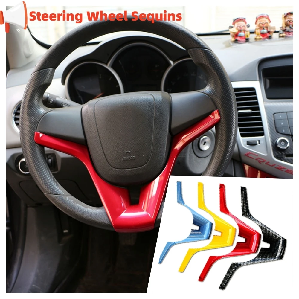 Chromowane cekiny na kierownicę samochodową ABS do Chevrolet Cruze Sedan Hatchback 2009 2010 2011 2012 2013 2014, wykończenie wnętrza