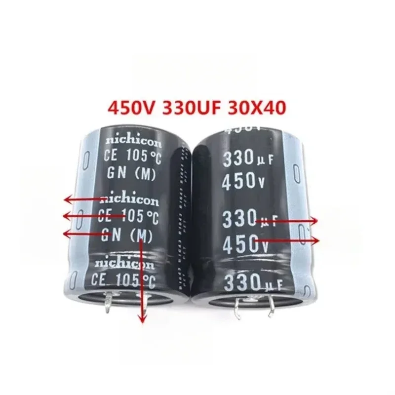 2 uds/5 uds Nichicon GN 30x40mm 450V330uF condensador electrolítico PSU a presión 330uF/450V
