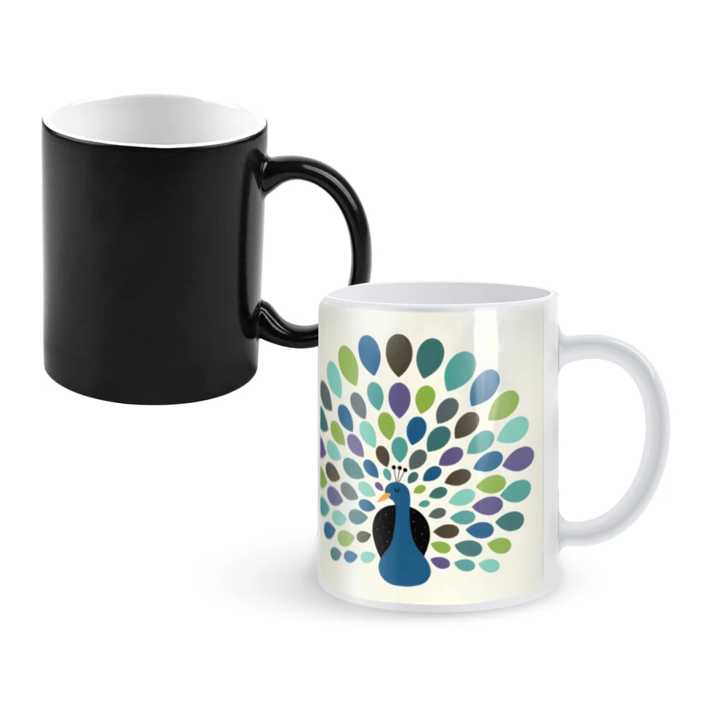 

Peacock TimeCoffee Mugs And Mug Creative Color Change Tea Cup Ceramic Milk Cups Novelty Gifts