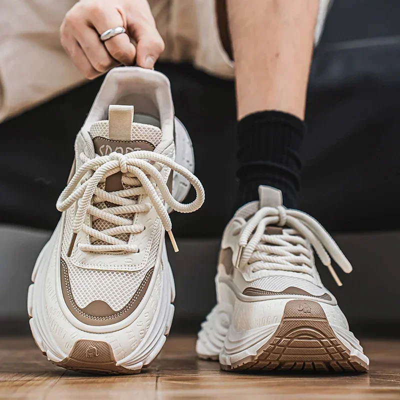 

Summer Men's Shoes High Quality Mesh Breathable Shoes Men's Trendy Versatile Flat Bottom Casual Lace Up Training Sports Shoes