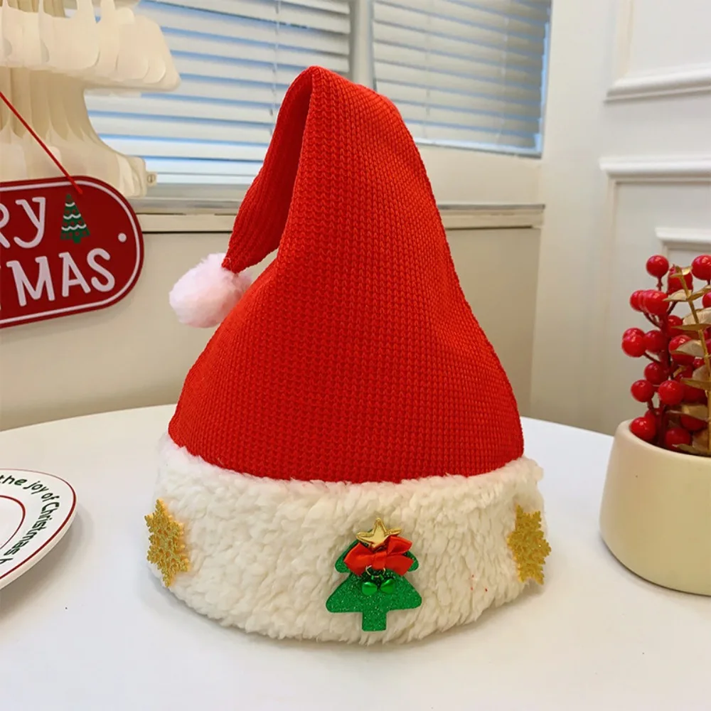 

Leisure Merry Christmas Decoration Christmas Sequin Hat Bow Green Red Elk Deer Cap Korean Style Beanie Red Plush Hat Adults