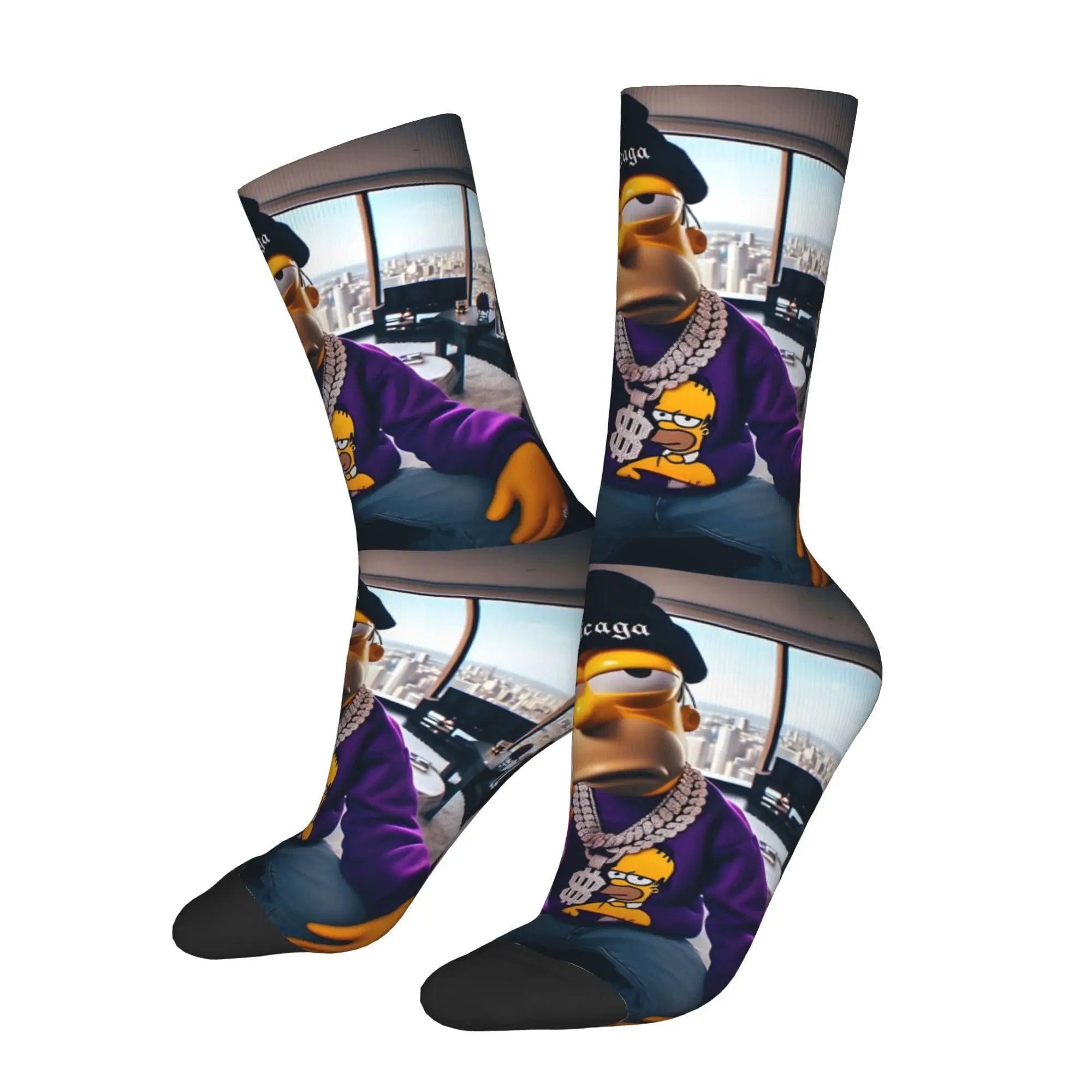 

Sim-psonss забавные аниме мультфильмы мужские носки велосипедные новинки весна лето осень зима чулки