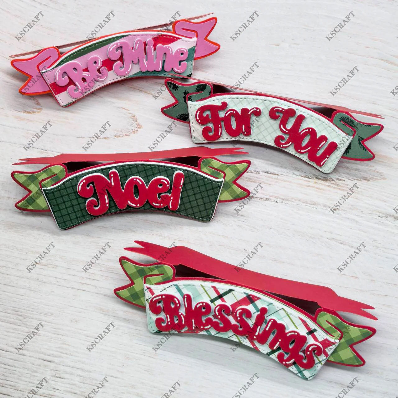 KSCRAFT Banner Bag Topper Add On Words Cutting Dies Stencils for DIY Scrapbooking Decorative Embossing DIY Paper Cards