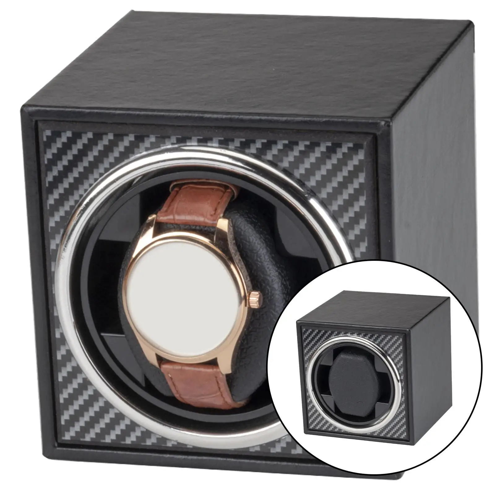 

1Pcs Use USB Cable Single Automatic Watch Winder Watch Case,Electric Rotate Stand Box Watch Holder Display for Mechanical Watch