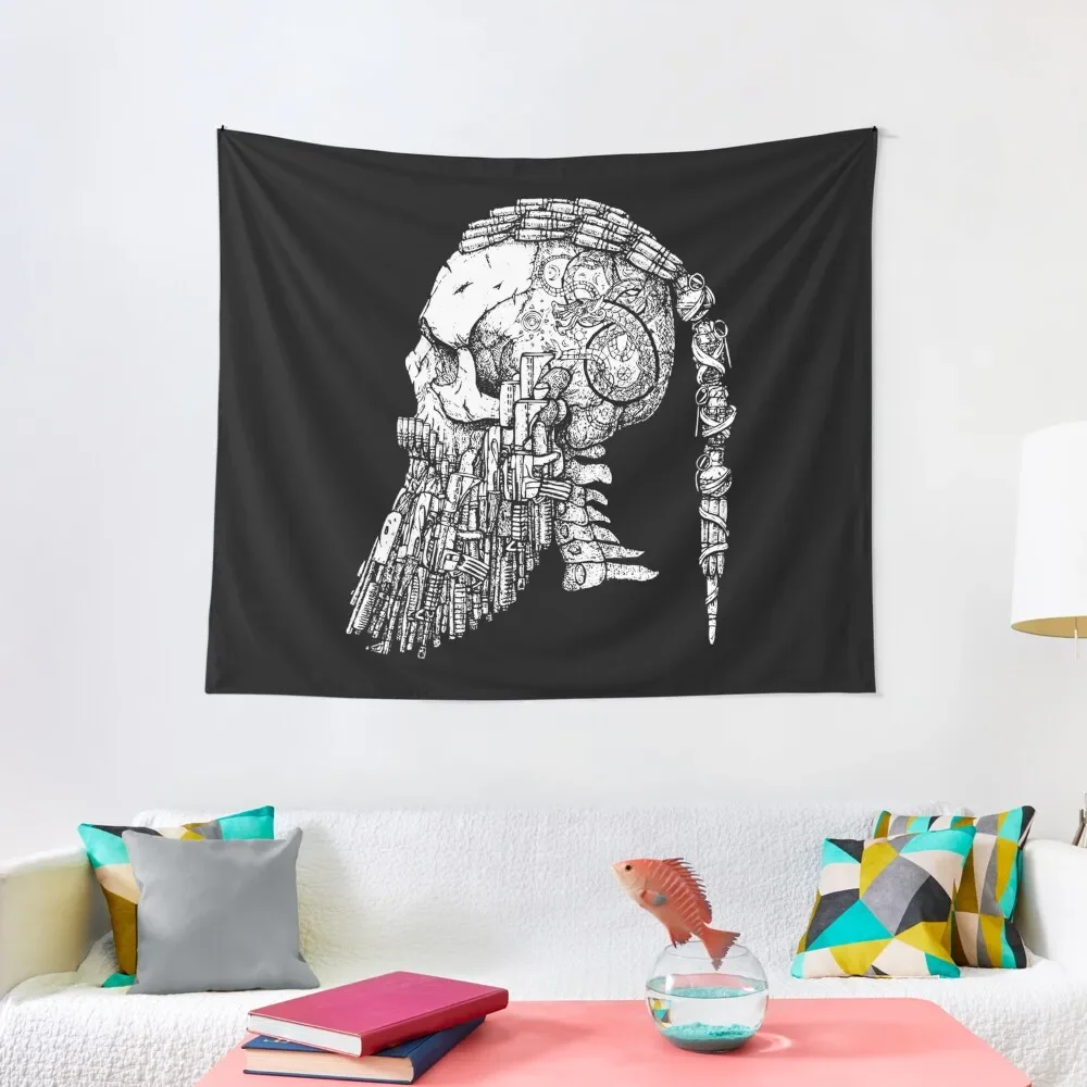 Bearded Viking Skull Viking Tattoo Ragnar Viking Classic Tapestry Bedrooms Decorations Decor For Bedroom Tapestry