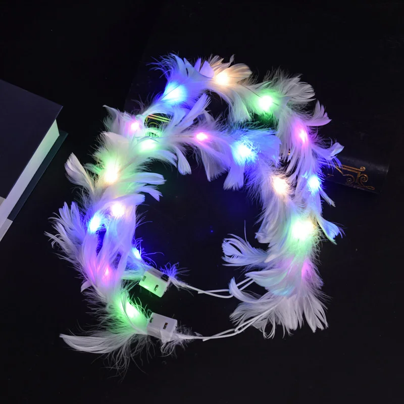 Hot Sale Led Flower Crown  Flower Wreath10-Led Headpiece Garland Crown Flower Headband Glow For Wedding Christmas Garlands