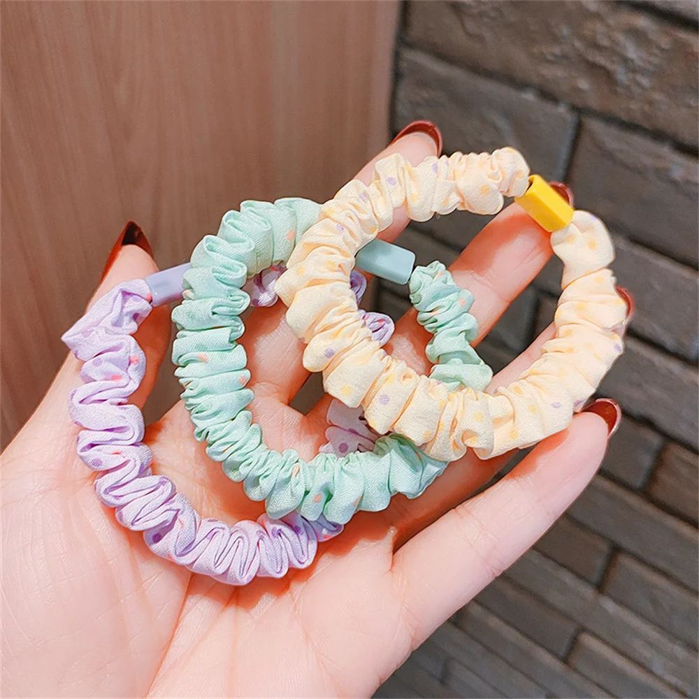 Simple Multicolor Beads Hair Tie Elastic Hair Rope Metal Sheets Scrunchies Ponytail Headdress For Women Accessories Hair Ties