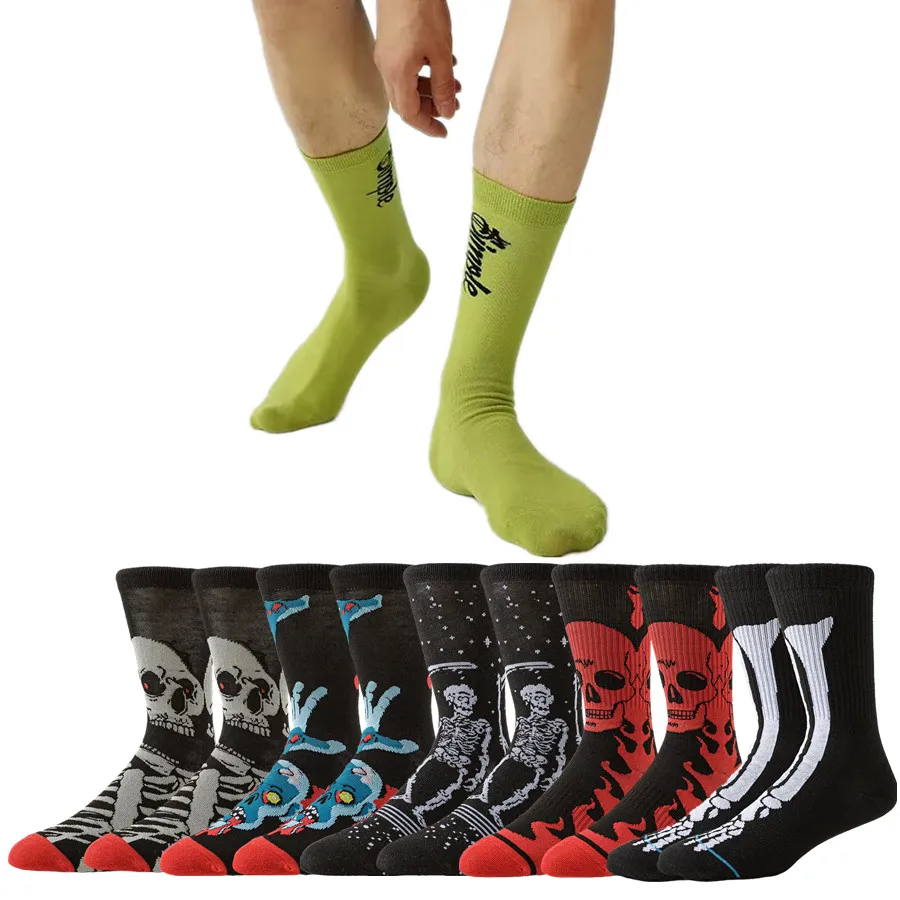 

Мужчины Женщины Череп Трубка Носки Счастливые Носки Уличная Мода Дизайнер Хип-Хоп Забавные Новинки Платье Носки Теплые Комфортные Зимняя Повседневная Одежда
