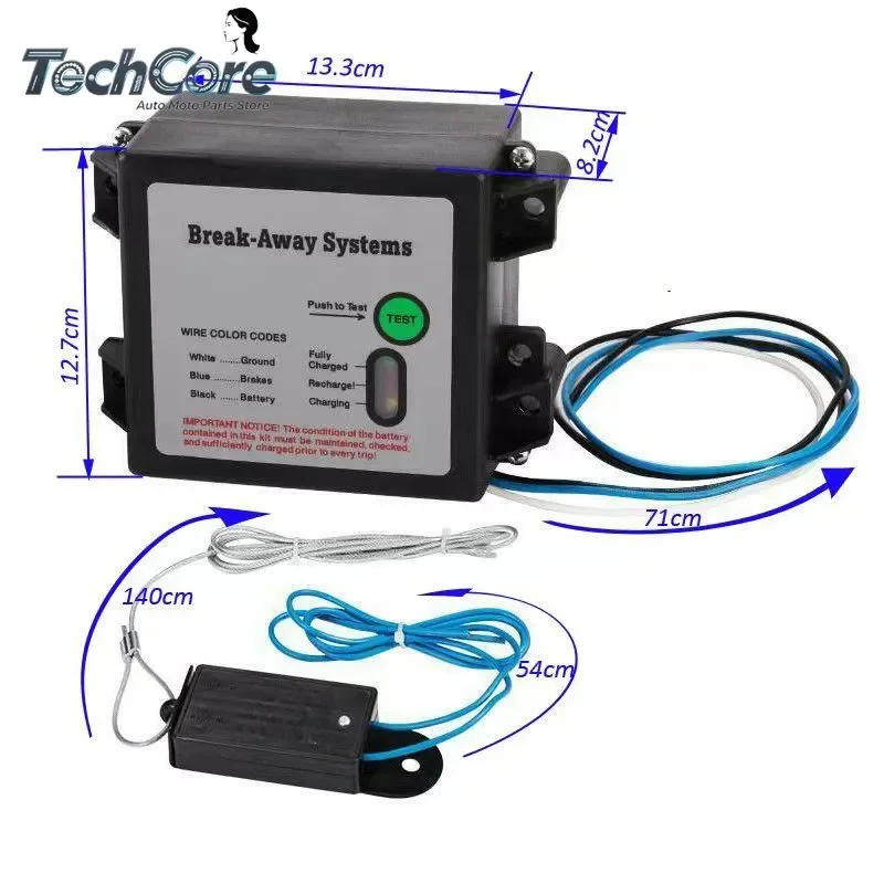 Trailer Brake Cable Light Emitting Diode Indicator Trailer Separation Cable RV Trailer Emergency Braking Accessories