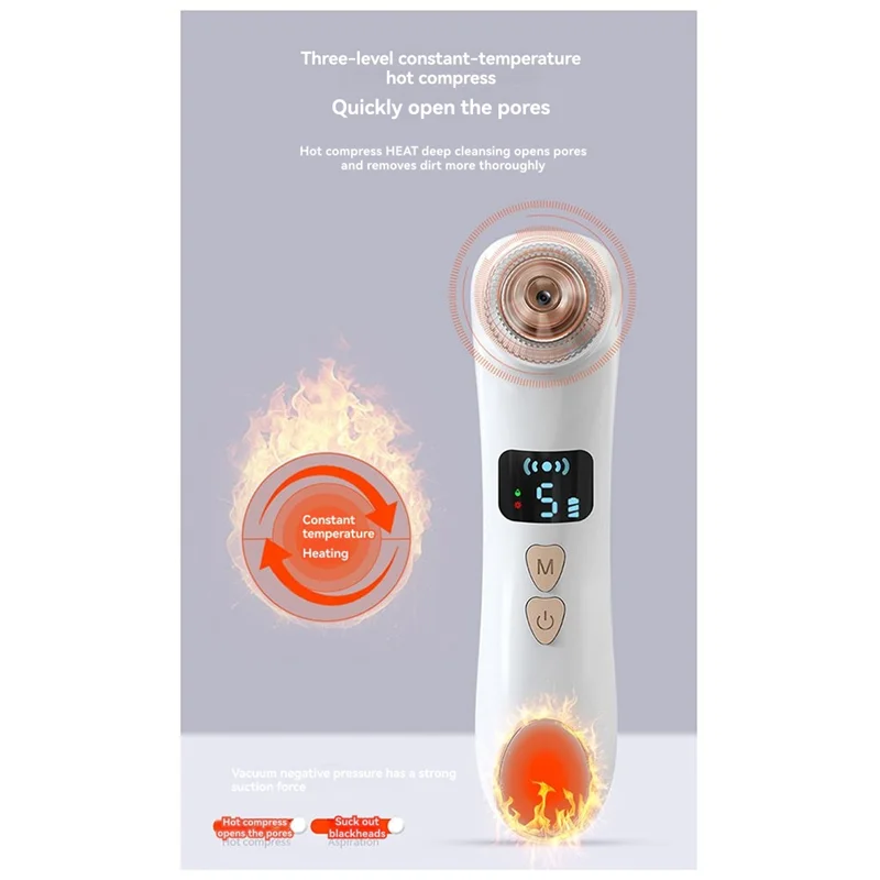 A50q-máquina de limpeza profunda com ventosa de cravo, tipo aquecimento, removedor de acne, cravos, rosto aquecido