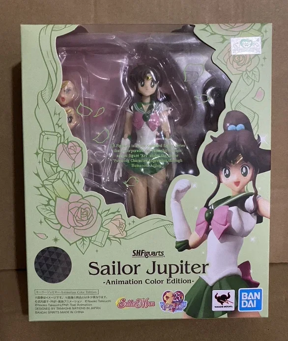 Genuine Bandai Sailor Moon Series Anime Sailor Mars Jupiter Mercury Saturn Saturn Wood Pluto Portable Handmade Model Toy Gift