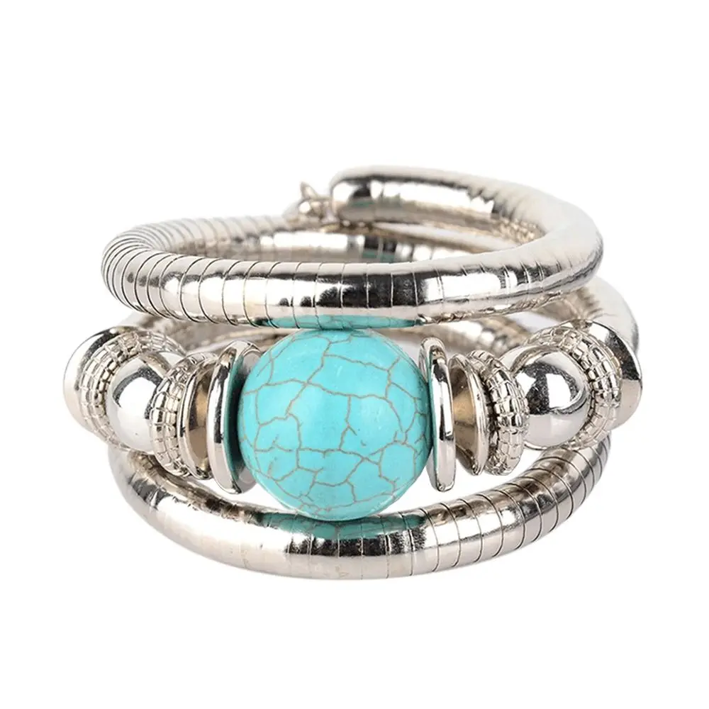 Новый браслет в виде змеи из сплава, многослойный браслет золотого цвета, серебряный цвет, трехслойный браслет в стиле панк, ювелирные аксессуары