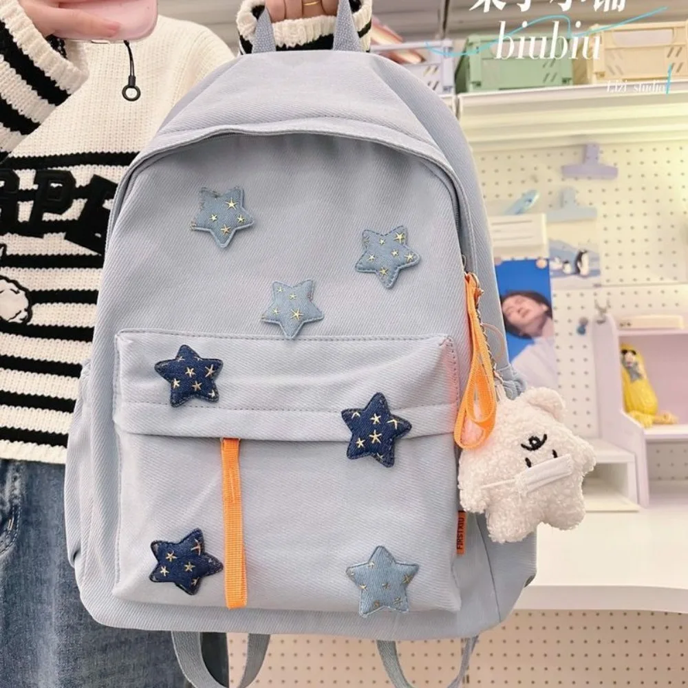 Japanese Cute Seven Five Pointed Star Backpack for College Students School Bag for Women High School Backpack