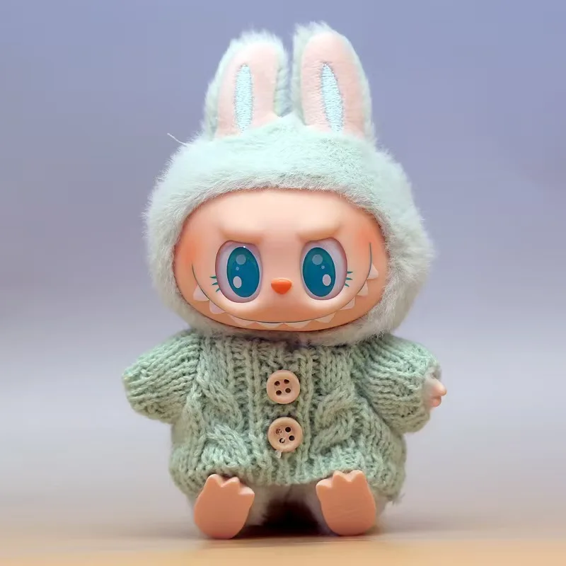For 15/17cm Ropa Labubu Doll Clothes Outfit Accessories For Labubu V2V1 Plush Doll's Clothing Colorful Sweater Kid Toy Girl Gift