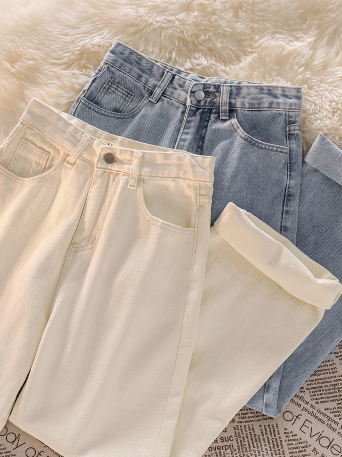 

Washed Denim Jeans Men's Loose Straight Leg Casual Drapey Wide Leg Pants Spring Autumn New Style Youth Fashion Trendy Brand